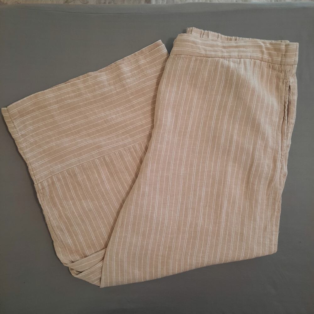 Zac & Rachel Linen Blend Boho Summercore Beach Crop Lightweight Pants Size Large